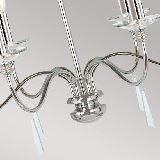 Lampadario Classico Finsbury Park Acciaio Nichel Lucido Vetro 6 Luci E14 FP6-POL-NICKEL