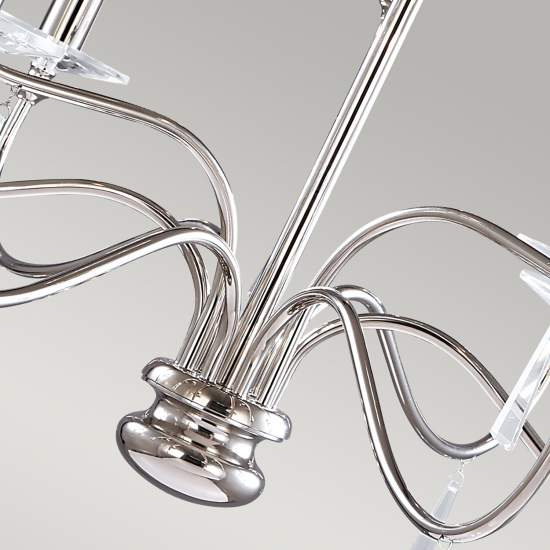 Lampadario Classico Finsbury Park Acciaio Nichel Lucido Vetro 9 Luci E14 FP9-POL-NICKEL