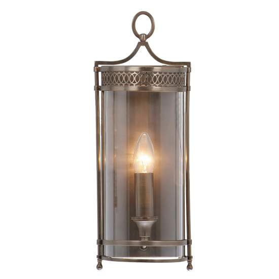Applique Contemporanea Guildhall Acciaio Bronzo Scuro Vetro 1 Luce E14 GH-WB-DB