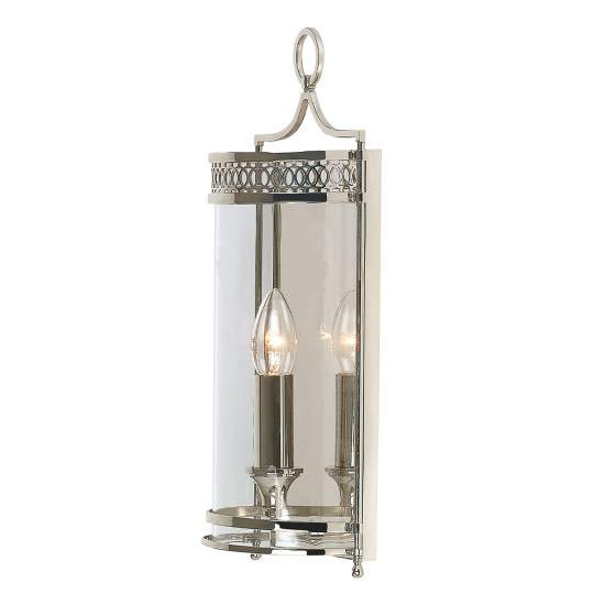 Applique Contemporanea Guildhall Acciaio Nichel Lucido Vetro 1 Luce E14 GH-WB-PN