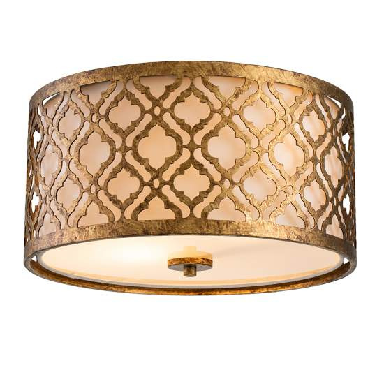 Plafoniera Contemporanea Arabella Acciaio Oro Anticato 2 Luci E27 GN-ARABELLA-F