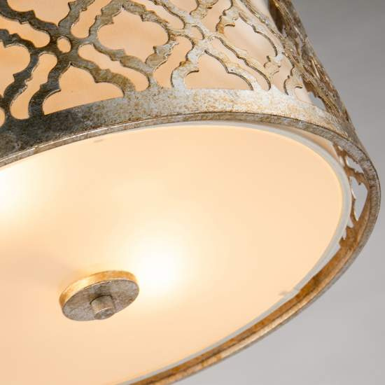 Plafoniera Contemporanea Arabella Acciaio Oro Anticato 2 Luci E27 GN-ARABELLA-F