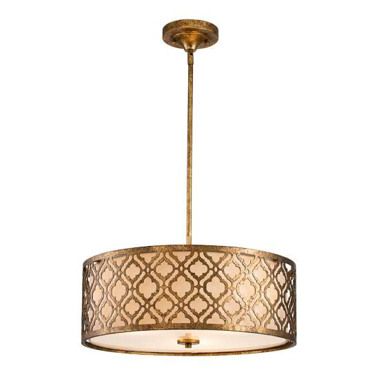 Lampadario Contemporaneo Arabella Acciaio Oro Anticato 3 Luci E27 GN-ARABELLA-P-L
