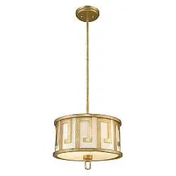 Lampadario Contemporaneo Lemuria Acciaio Oro Anticato 2 Luci E27