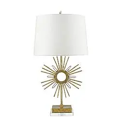 Lampada Da Scrivania Contemporanea Sun King Acciaio Oro Anticato 1 Luce E27