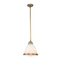 Sospensione Contemporanea Amelia In Acciaio Ottone Antico Vetro 1 Luce E27