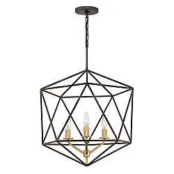 Lampadario Industrial Nordico Astrid Metallo Bronzo Opaco 3 Luci E14