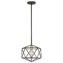 Sospensione Industrial Nordica Astrid Metallo Bronzo Opaco 1 Luce E27