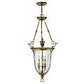 Lampadario Contemporaneo Cambridge In Ottone Brunito Vetro 3 Luci E14 HK-CAMBRIDGE-P-L