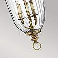 Lampadario Contemporaneo Cambridge In Ottone Brunito Vetro 3 Luci E14 HK-CAMBRIDGE-P-L