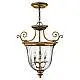 Lampadario Contemporaneo Cambridge Ottone Brunito Vetro 3 Luci E14