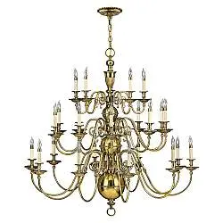 Lampadario Classico Cambridge Ottone Brunito 25 Luci E14