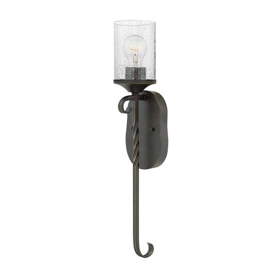 Applique Industrial Nordico Casa Alluminio Nero Antico Vetro 1 Luce E27 HK-CASA1