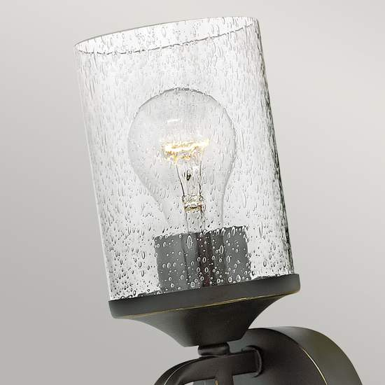 Applique Industrial Nordico Casa Alluminio Nero Antico Vetro 1 Luce E27 HK-CASA1