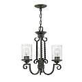 Lampadario Industrial Nordico Casa Alluminio Nero Antico Vetro 3 Luci E27 HK-CASA3
