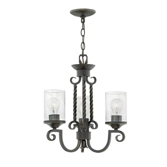 Lampadario Industrial Nordico Casa Alluminio Nero Antico Vetro 3 Luci E27 HK-CASA3