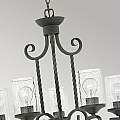 Lampadario Industrial Nordico Casa Alluminio Nero Antico Vetro 5 Luci E27 HK-CASA5