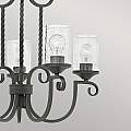 Lampadario Industrial Nordico Casa Alluminio Nero Antico Vetro 5 Luci E27 HK-CASA5