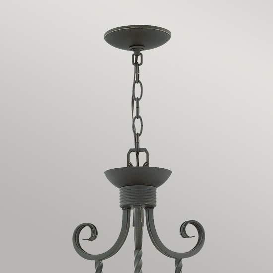 Lampadario Industrial Nordico Casa Alluminio Nero Antico Vetro 5 Luci E27 HK-CASA5