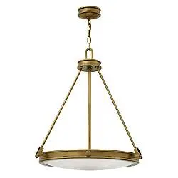 Lampadario Contemporaneo Collier In Acciaio Ottone Antico Vetro 4 Luci E14