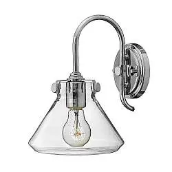 Applique Contemporanea Congress Acciaio Cromo Vetro 1 Luce E27