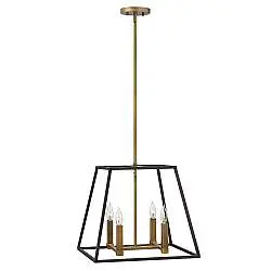 Lampadario Contemporaneo Fu Lighton Acciaio Bronzo Ottone 4 Luci E14