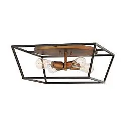 Plafoniera Contemporanea Fulton Acciaio Bronzo Ottone Heirloom 4 Luci E27