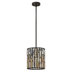 Sospensione Contemporanea Gemma Acciaio Bronzo Vintage Cristallo 1 Luce E27