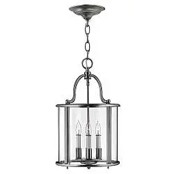 Lampadario Contemporaneo Gentry Acciaio Peltro Vetro 4 Luci E14