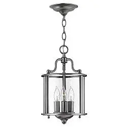 Lampadario Contemporaneo Gentry Acciaio Peltro Vetro 3 Luci E14