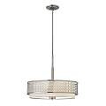 Lampadario Contemporaneo Jules Acciaio Nichel Spazzolato Tessuto 3 Luci E27 HK-JULES-3P-BN