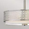 Lampadario Contemporaneo Jules Acciaio Nichel Spazzolato Tessuto 3 Luci E27 HK-JULES-3P-BN