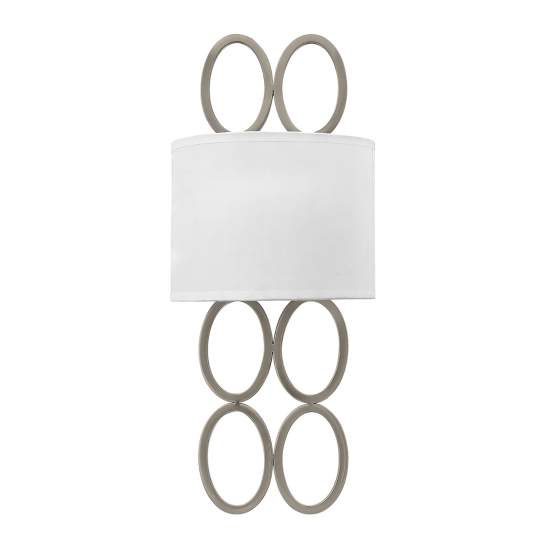 Applique Contemporanea Jules Acciaio Nichel Spazzolato Tessuto 2 Luci E14 HK-JULES2-BN