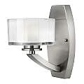 Applique Contemporanea Meridian Acciaio Nichel Spazzolato Vetro 1 Luce G9 3 Led HK-MERIDIAN1