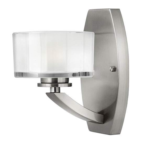 Applique Contemporanea Meridian Acciaio Nichel Spazzolato Vetro 1 Luce G9 3 Led HK-MERIDIAN1