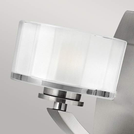 Applique Contemporanea Meridian Acciaio Nichel Spazzolato Vetro 1 Luce G9 3 Led HK-MERIDIAN1