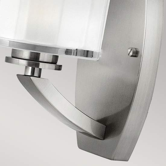 Applique Contemporanea Meridian Acciaio Nichel Spazzolato Vetro 1 Luce G9 3 Led HK-MERIDIAN1