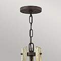 Lampadario Industrial Nordico Middlefield Acciaio Ferro Ruggine Legno 3 Luci E14 HK-MIDDLEFIELD3