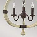 Lampadario Industrial Nordico Middlefield Acciaio Ferro Ruggine Legno 3 Luci E14 HK-MIDDLEFIELD3