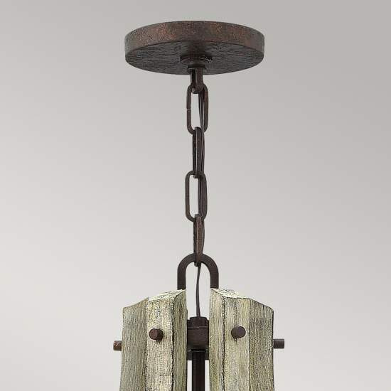 Lampadario Industrial Nordico Middlefield Acciaio Ferro Ruggine Legno 6 Luci E14 HK-MIDDLEFIELD6
