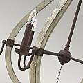 Lampadario Industrial Nordico Middlefield Acciaio Ferro Ruggine Legno 6 Luci E14 HK-MIDDLEFIELD6