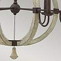 Lampadario Industrial Nordico Middlefield Acciaio Ferro Ruggine Legno 6 Luci E14 HK-MIDDLEFIELD6
