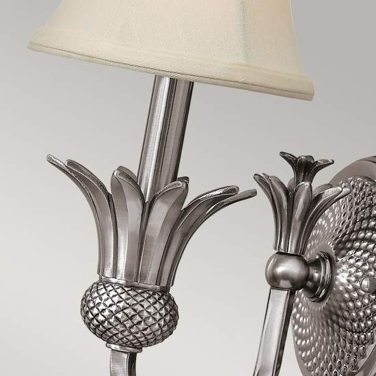 Applique Contemporanea Plantation Acciaio Nichel Antico Tessuto 1 Luce E14 HK-PLANT1-PL