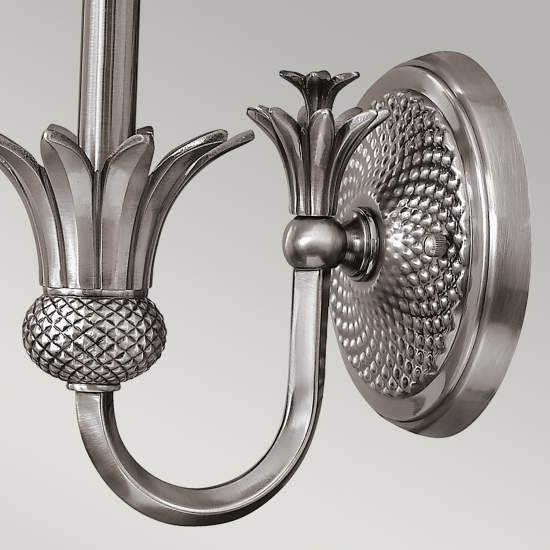Applique Contemporanea Plantation Acciaio Nichel Antico Tessuto 1 Luce E14 HK-PLANT1-PL