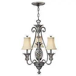 Lampadario Contemporaneo Plantation Acciaio Nichel Antico Vetro 4 Luci E14
