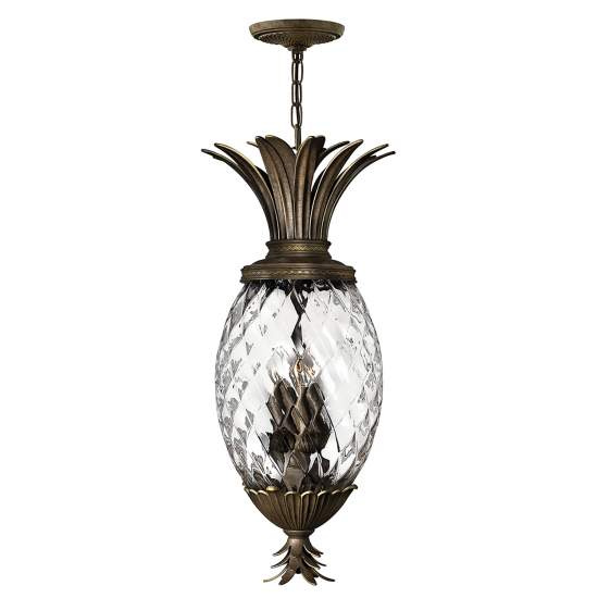 Lampadario Contemporaneo Plantation Acciaio Bronzo Perlato Vetro 4 Luci E14 HK-PLANT4-P-PZ