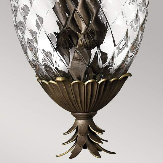Lampadario Contemporaneo Plantation Acciaio Bronzo Perlato Vetro 4 Luci E14 HK-PLANT4-P-PZ