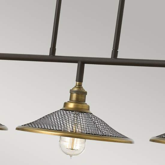 Lampadario Vintage Rigby Acciaio Bronzo Buckeye 3 Luci E27 HK-RIGBY-ISLE-KZ