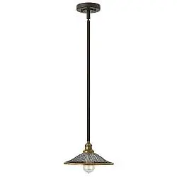 Sospensione Vintage Rigby Acciaio Bronzo Buckeye 1 Luce E27