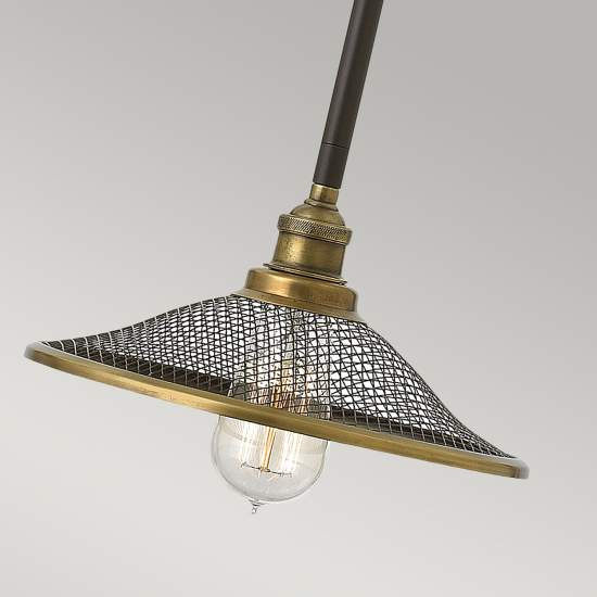 Sospensione Vintage Rigby Acciaio Bronzo Buckeye 1 Luce E27 HK-RIGBY-P-KZ